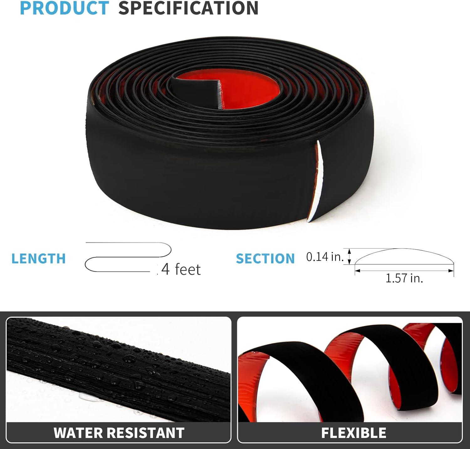 imageArt3d Self Adhesive Vinyl Floor Transition Strip Laminate Floor Strip Floor Flat Divider Strip for Joining Floor Gaps Carpet Threshold Transition Floor Tiles 10 FT 157in WhiteWashedBlack