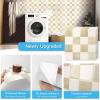 imageArt3d 10Pack HeavyDuty Peel and Stick Backsplash 12x12 Inch SelfAdhesive Wall Tile Stick on Kitchen Countertop Beige and WhiteBeige and White