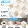 imageArt3d 10Pack HeavyDuty Peel and Stick Backsplash 12x12 Inch SelfAdhesive Wall Tile Stick on Kitchen Countertop Beige and WhiteBeige and White