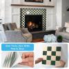 imageArt3d 10Pack HeavyDuty Peel and Stick Backsplash 12x12 Inch SelfAdhesive Wall Tile Stick on Kitchen Countertop Beige and WhiteDarkgreen and Warm White