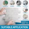 imageArt3d 10Pack Peel and Stick Wall Tile for Backsplash Stick on Stone Tile for Kitchen Bathroom Fireplace Vanitity in Stone BeigeNatural White 10pcs
