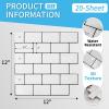 imageArt3d 10Sheet Backsplash Tile for Kitchen Peel and Stick 12quotx12quot Stick on Subway Tiles for Kitchen Bathroom Back Splashes WhiteBlack GroutWhiteblack Grout