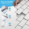 imageArt3d 10Sheet Backsplash Tile for Kitchen Peel and Stick 12quotx12quot Stick on Subway Tiles for Kitchen Bathroom Back Splashes WhiteBlack GroutWhiteblack Grout