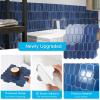 imageArt3d 10Sheet HeavyDuty Peel and Stick Backsplash SelfAdhesive Vinyl Wall Tiles for Kitchen Countertop Bathroom GreenDark Blue