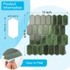 imageArt3d 10Sheet HeavyDuty Peel and Stick Backsplash SelfAdhesive Vinyl Wall Tiles for Kitchen Countertop Bathroom GreenGreen