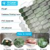 imageArt3d 10Sheet HeavyDuty Peel and Stick Backsplash SelfAdhesive Vinyl Wall Tiles for Kitchen Countertop Bathroom GreenGreen
