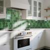 imageArt3d 10Sheet HeavyDuty Peel and Stick Backsplash SelfAdhesive Vinyl Wall Tiles for Kitchen Countertop Bathroom GreenGreen