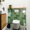 imageArt3d 10Sheet HeavyDuty Peel and Stick Backsplash SelfAdhesive Vinyl Wall Tiles for Kitchen Countertop Bathroom GreenGreen
