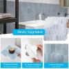 imageArt3d 10Sheet HeavyDuty Peel and Stick Backsplash SelfAdhesive Vinyl Wall Tiles for Kitchen Countertop Bathroom GreenLight Blue