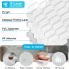 imageArt3d 10Sheet HeavyDuty Peel and Stick Backsplash SelfAdhesive Vinyl Wall Tiles for Kitchen Countertop Bathroom GreenWhite