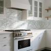 imageArt3d 10Sheet HeavyDuty Peel and Stick Backsplash Waterproof Wall Tiles Stick on Kitchen Backsplash Living Space Beige ampamp WhiteBeige  White