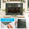 imageArt3d 10Sheet HeavyDuty Peel and Stick Backsplash Waterproof Wall Tiles Stick on Kitchen Backsplash Living Space Beige ampamp WhiteDark Green