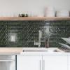 imageArt3d 10Sheet HeavyDuty Peel and Stick Backsplash Waterproof Wall Tiles Stick on Kitchen Backsplash Living Space Beige ampamp WhiteDark Green