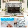 imageArt3d 10Sheet HeavyDuty Peel and Stick Backsplash Waterproof Wall Tiles Stick on Kitchen Backsplash Living Space Beige ampamp WhiteGray  Blue