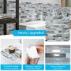 imageArt3d 10Sheet HeavyDuty Peel and Stick Backsplash Waterproof Wall Tiles Stick on Kitchen Backsplash Living Space Beige ampamp WhiteGray  Blue