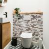 imageArt3d 10Sheet HeavyDuty Peel and Stick Backsplash Waterproof Wall Tiles Stick on Kitchen Backsplash Living Space Beige ampamp WhiteSandstone