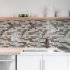 imageArt3d 10Sheet HeavyDuty Peel and Stick Backsplash Waterproof Wall Tiles Stick on Kitchen Backsplash Living Space Beige ampamp WhiteSandstone