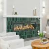 imageArt3d 12 x 12 Inch HeavyDuty Peel and Stick Backsplash Selfadhesive Wall Tiles for Kitchen Bathroom Decor 10Pack WhiteDark Green