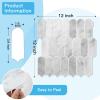 imageArt3d 12 x 12 Inch HeavyDuty Peel and Stick Backsplash Selfadhesive Wall Tiles for Kitchen Bathroom Decor 10Pack WhiteGray Marble