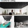 imageArt3d 12Pack 24quotx24quot PVC Lightweight Drop Ceiling Tile 2x2 ft WaterResistant Ceiling Panels to Prevent Breakage BlackSquare Black