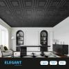 imageArt3d 12Pack 24quotx24quot PVC Lightweight Drop Ceiling Tile 2x2 ft WaterResistant Ceiling Panels to Prevent Breakage BlackSquare Black