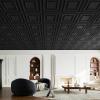 imageArt3d 12Pack 24quotx24quot PVC Lightweight Drop Ceiling Tile 2x2 ft WaterResistant Ceiling Panels to Prevent Breakage BlackSquare Black