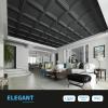 imageArt3d 12Pack 24x24 Inch PVC Waterproof Drop Ceiling Tiles for Home Dcor  2x2 ft 3D Modern Ceiling Panel for Suspended Grid BlackBlack