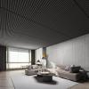 imageArt3d 12Pack Slat Design 3D Wall Panels for Interior Wall Decor 2x4 FT PVC Decorative Drop Ceiling Tiles  WalnutOblong  Black