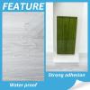 imageArt3d 15 Sqft Peel and Stick Floor Tiles 10Pcs Luxury Vinyl Plank Flooring Wood Look Adhesive and Waterproof Tile Sticker for Bedroom Living Room Kitchen TeakWhiteGrey