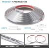 imageArt3d 20ft Outside Vinyl Corner Trim Peel and Stick for Tile and Wall Edges Furniture Decoration BlackStainless Steel