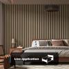 imageArt3d 2Pack 48quot x 24quot Acoustic Wood Panels for Wall Soundproof Wood Slat Panel for Wall and Ceiling 3D Fluted Sound Absorbing Paneling for Interior Wall Decor Living Room Bedroom  BlackwoodPeach