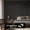 imageArt3d 2Pack 48quot x 24quot Acoustic Wood Panels for Wall Soundproof Wood Slat Panel for Wall and Ceiling 3D Fluted Sound Absorbing Paneling for Interior Wall Decor Living Room Bedroom  BlackwoodBlackwood