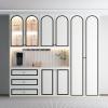imageArt3d 30Ft Flexible Peel and Stick Crown Molding Trim SelfAdhesive Panel Moulding Dcor Lines for Wall Door Cabinet Frame Mirror Window Borders ampamp Home DIY WhiteBlack