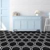 imageArt3d 30Pack Hexagon Peel and Stick Flooring Tile Marble Look Self Adhesive Waterproof Vinyl Floor Tile for Kitchen Bathroom Living Room Bedroom 118quot x 102quot Black MarbleBlack Marble