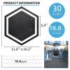 imageArt3d 30Pack Hexagon Peel and Stick Flooring Tile Marble Look Self Adhesive Waterproof Vinyl Floor Tile for Kitchen Bathroom Living Room Bedroom 118quot x 102quot White MarbleBlack Marble