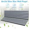 imageArt3d 4Pack GlueOn Herringbone Wainscoting Panel for Interior Wall Decor  104 x 12 Inch Polystyrene Ultralight Slim Slat Wall Panels for Living Room Bedroom MahoganySlate