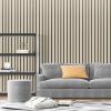 imageArt3d 4Pack GlueOn Herringbone Wainscoting Panel for Interior Wall Decor  104 x 12 Inch Polystyrene Ultralight Slim Slat Wall Panels for Living Room Bedroom MahoganySixGrid Oak