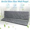 imageArt3d 4Pack GlueOn Herringbone Wainscoting Panel for Interior Wall Decor  104 x 12 Inch Polystyrene Ultralight Slim Slat Wall Panels for Living Room Bedroom MahoganyGranite