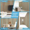 imageArt3d 4Pack GlueOn Herringbone Wainscoting Panel for Interior Wall Decor  104 x 12 Inch Polystyrene Ultralight Slim Slat Wall Panels for Living Room Bedroom MahoganyTeak