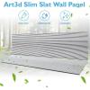imageArt3d 4Pack GlueOn Herringbone Wainscoting Panel for Interior Wall Decor  104 x 12 Inch Polystyrene Ultralight Slim Slat Wall Panels for Living Room Bedroom MahoganyPoplar