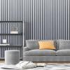imageArt3d 4Pack GlueOn Herringbone Wainscoting Panel for Interior Wall Decor  104 x 12 Inch Polystyrene Ultralight Slim Slat Wall Panels for Living Room Bedroom MahoganySlate