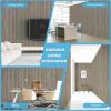 imageArt3d 4Pack GlueOn Herringbone Wainscoting Panel for Interior Wall Decor  104 x 12 Inch Polystyrene Ultralight Slim Slat Wall Panels for Living Room Bedroom MahoganyAshtree