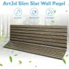 imageArt3d 4Pack GlueOn Herringbone Wainscoting Panel for Interior Wall Decor  104 x 12 Inch Polystyrene Ultralight Slim Slat Wall Panels for Living Room Bedroom MahoganyWalnut