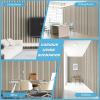 imageArt3d 4Pack GlueOn Herringbone Wainscoting Panel for Interior Wall Decor  104 x 12 Inch Polystyrene Ultralight Slim Slat Wall Panels for Living Room Bedroom MahoganySixGrid Oak