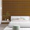 imageArt3d 4Pack GlueOn Herringbone Wainscoting Panel for Interior Wall Decor  104 x 12 Inch Polystyrene Ultralight Slim Slat Wall Panels for Living Room Bedroom MahoganyRosewood