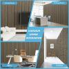 imageArt3d 4Pack GlueOn Herringbone Wainscoting Panel for Interior Wall Decor  104 x 12 Inch Polystyrene Ultralight Slim Slat Wall Panels for Living Room Bedroom MahoganyWalnut
