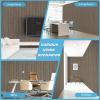 imageArt3d 4Pack GlueOn Herringbone Wainscoting Panel for Interior Wall Decor  104 x 12 Inch Polystyrene Ultralight Slim Slat Wall Panels for Living Room Bedroom MahoganyMahogany