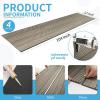 imageArt3d 4Pack GlueOn Herringbone Wainscoting Panel for Interior Wall Decor  104 x 12 Inch Polystyrene Ultralight Slim Slat Wall Panels for Living Room Bedroom MahoganyAshtree
