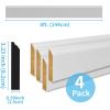 imageArt3d 4Pack Wall Molding Trim 8 ft Each MDF Wainscoting Panels Paintable ampamp WarpResistant Easy Adhesive Installation for Living Room Bedroom ampamp Office Dco Total Length 32 ft White 2White 5