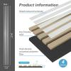 imageArt3d 4Piece Wood Slat Acoustic Panels for Stylish Decor and Noise Reduction 3D Textured Panel for Ceiling and Wall Matte BlackBrushed Silver